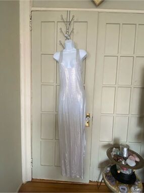 Lora Stanbul Metallic Maxi Slip Dress Size 36